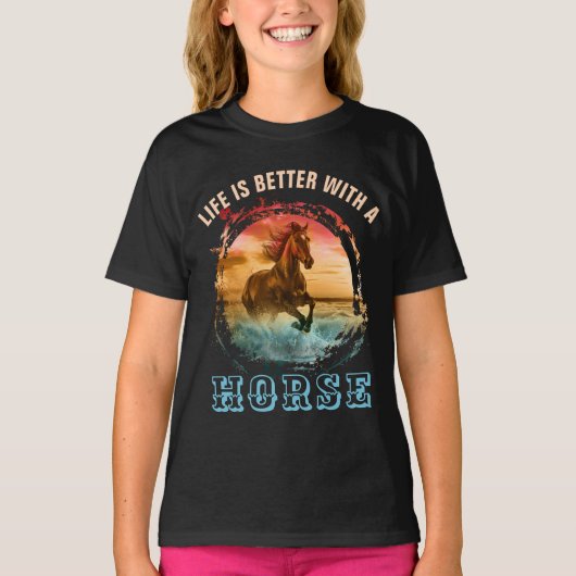 HET LEVEN IS BETER MET EEN HOREN T-SHIRT (Voorkant)