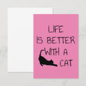 Het leven is beter met een kat - kattendeksel bedankkaart (Voorkant / Achterkant)