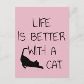 Het leven is beter met een kat - kattendeksel briefkaart (Voorkant)