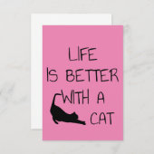 Het leven is beter met een kat - kattendeksel informatiekaartje (Voorkant / Achterkant)