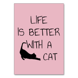 Het leven is beter met een kat - kattendeksel kaart