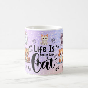 het leven is beter met een kat koffiemok
