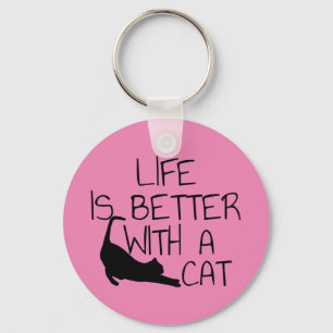 Het leven is beter met een kat sleutelhanger