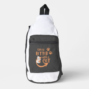 het leven is beter met een kat sling bag