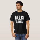 het leven is beter met een kat t-shirt (Voorkant volledig)
