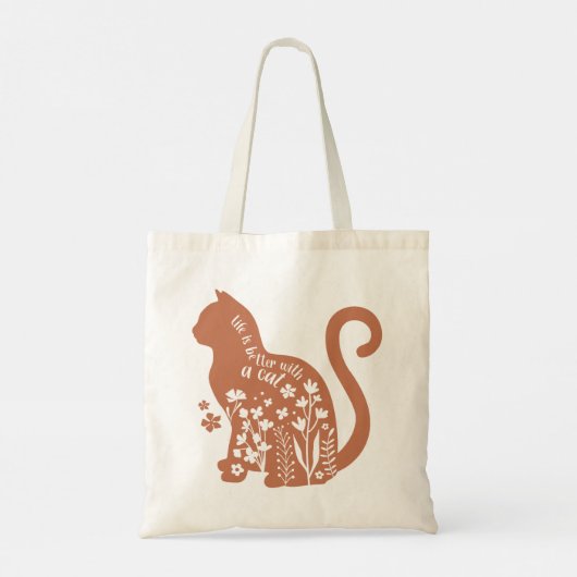 Het leven is beter met een kat tote bag (Achterkant)