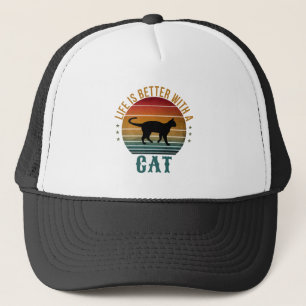 HET LEVEN IS BETER MET EEN KAT-TRUCKER HAT TRUCKER PET
