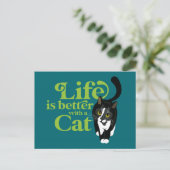 Het leven is beter met een kattenBriefkaart Briefkaart (Staand voorkant)