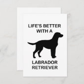 Het leven is beter met een labrador retriever bedankkaart (Voorkant / Achterkant)