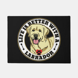 Het leven is beter met een labrador - wit deurmat