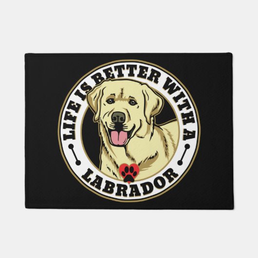 Het leven is beter met een labrador - wit deurmat (Voorkant)