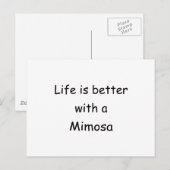 Het leven is beter met een mimosa briefkaart (Voorkant / Achterkant)