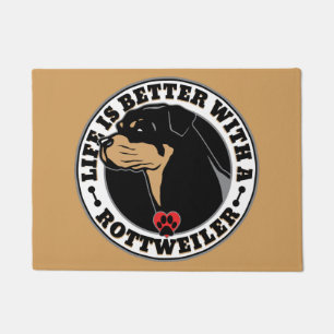 Het leven is beter met een rottweiler deurmat