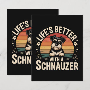 Het Leven Is Beter Met Een Schnauzer Bedankkaart