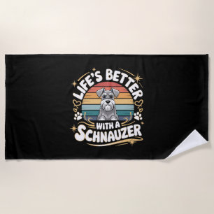Het leven is beter met een Schnauzer Dog Strandlaken