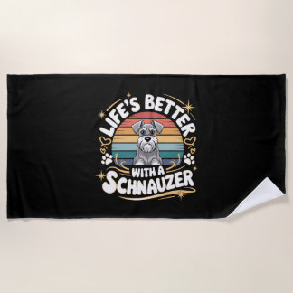 Het leven is beter met een Schnauzer Dog  Strandlaken