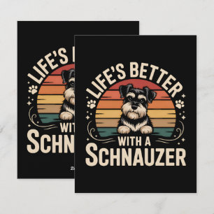 Het leven is beter met een Schnauzer Feestdagenkaart