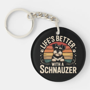 Het Leven Is Beter Met Een Schnauzer Sleutelhanger