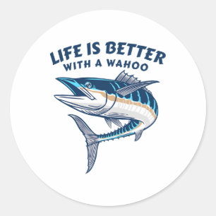 Het leven is beter met een Wahoo grappige zoutwate Ronde Sticker