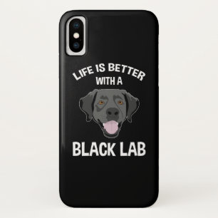 Het leven is beter met een zwart lab iPhone x hoesje
