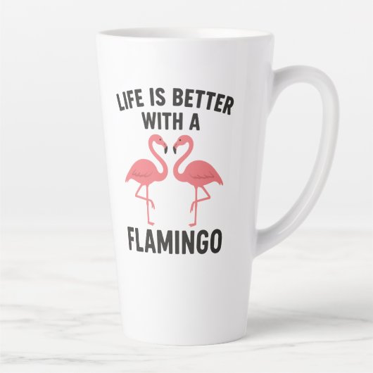 het leven is beter met flamingo latte mok (Rechts)