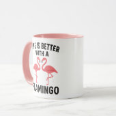 het leven is beter met flamingo mok (Voorkant links)