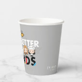 Het leven is beter met FRIENDS™ Chibi Art Papieren Bekers (Achterkant)