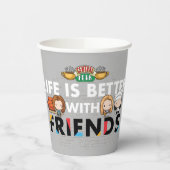 Het leven is beter met FRIENDS™ Chibi Art Papieren Bekers (Links)