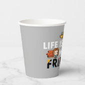 Het leven is beter met FRIENDS™ Chibi Art Papieren Bekers (Voorkant)