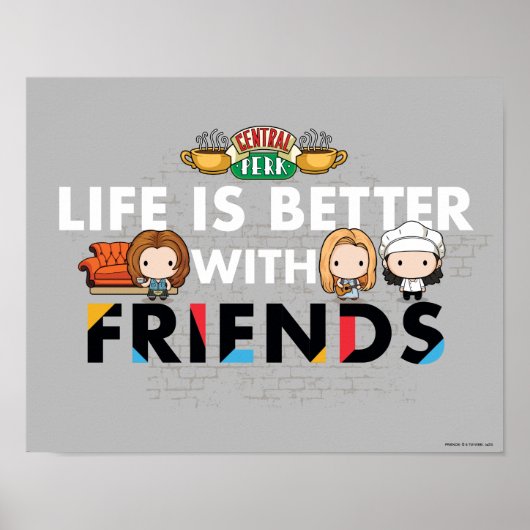 Het leven is beter met FRIENDS™ Chibi Art Poster (Voorkant)