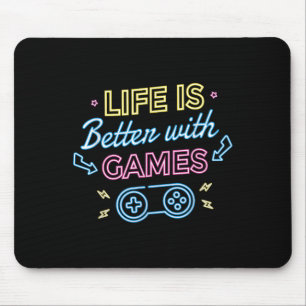 Het leven is beter met games L Gaming Gamer Video Muismat