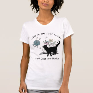 Het leven is beter met Garens-katten en boeken T-shirt