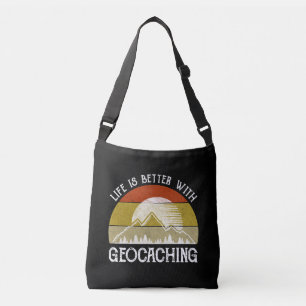 Het leven is beter met geocaching crossbody tas