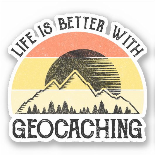 Het leven is beter met geocaching sticker (Voorkant)