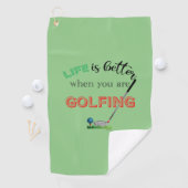Het leven is beter met ...Golf, Golfing, Cool Gree Golfhanddoek (Insitu)