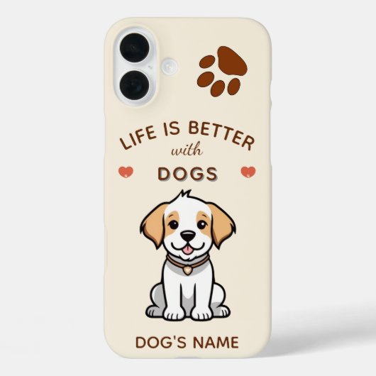 Het leven is beter met honden - Aangepaste iPhone Case-Mate iPhone Case (Achterkant)