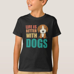 Het leven is beter met honden Cute Beagle Dog Brow T-shirt