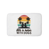 Het leven is beter met honden retro zonsondergang badmat (Voorkant)