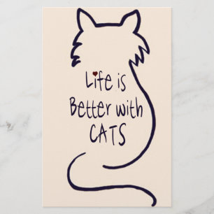 Het leven is beter met katten briefpapier