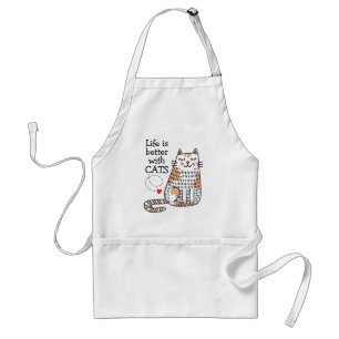 Het Leven Is Beter Met Katten Doodle Standaard Schort