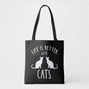 Het leven is beter met katten draagtas