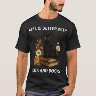 Het Leven Is Beter Met Katten En Boeken Kattenlief T-shirt