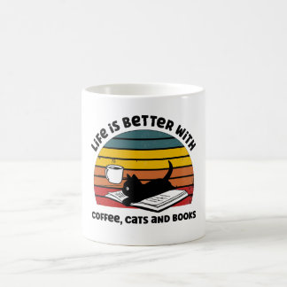 Het leven is beter met katten en boeken koffiemok