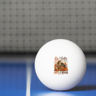 Het leven is beter met katten en boeken pingpongballen
