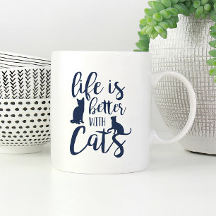 Het leven is beter met katten   Kat Lover Koffiemok