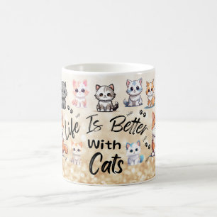 Het leven is beter met katten koffiemok