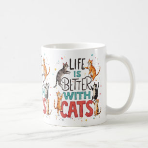 Het leven is beter met katten koffiemok