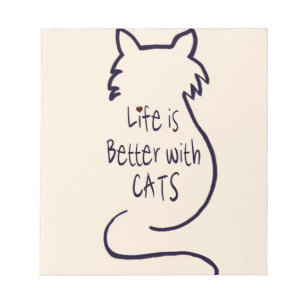 Het leven is beter met katten notitieblok
