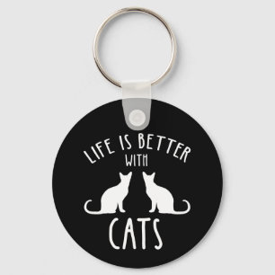 Het leven is beter met katten sleutelhanger