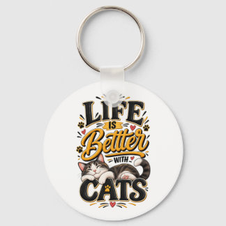 Het Leven Is Beter Met Katten Sleutelhanger